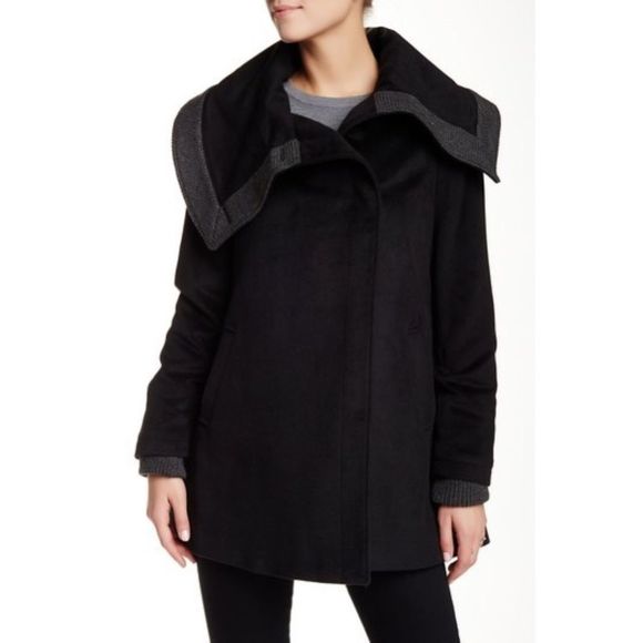 RACHEL Rachel Roy Jackets & Blazers - Rachel Roy ribbed knit trim coat XL black gray